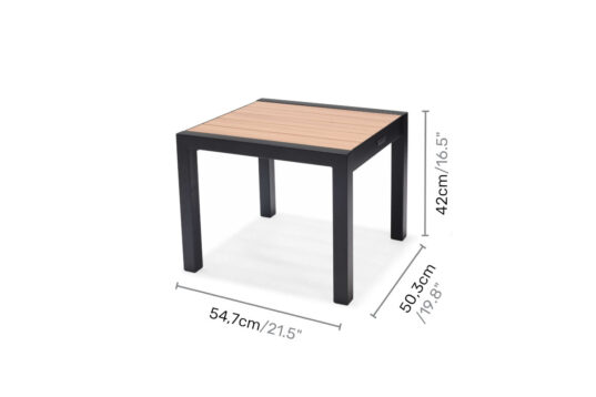 Panama Dark square side table 50x48cm dimensions